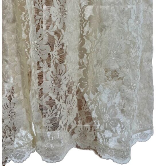 RARE Intimately Free People Boho Cottagecore Cream Lace Henley Maxi Slip Dress - Picture 6 of 16